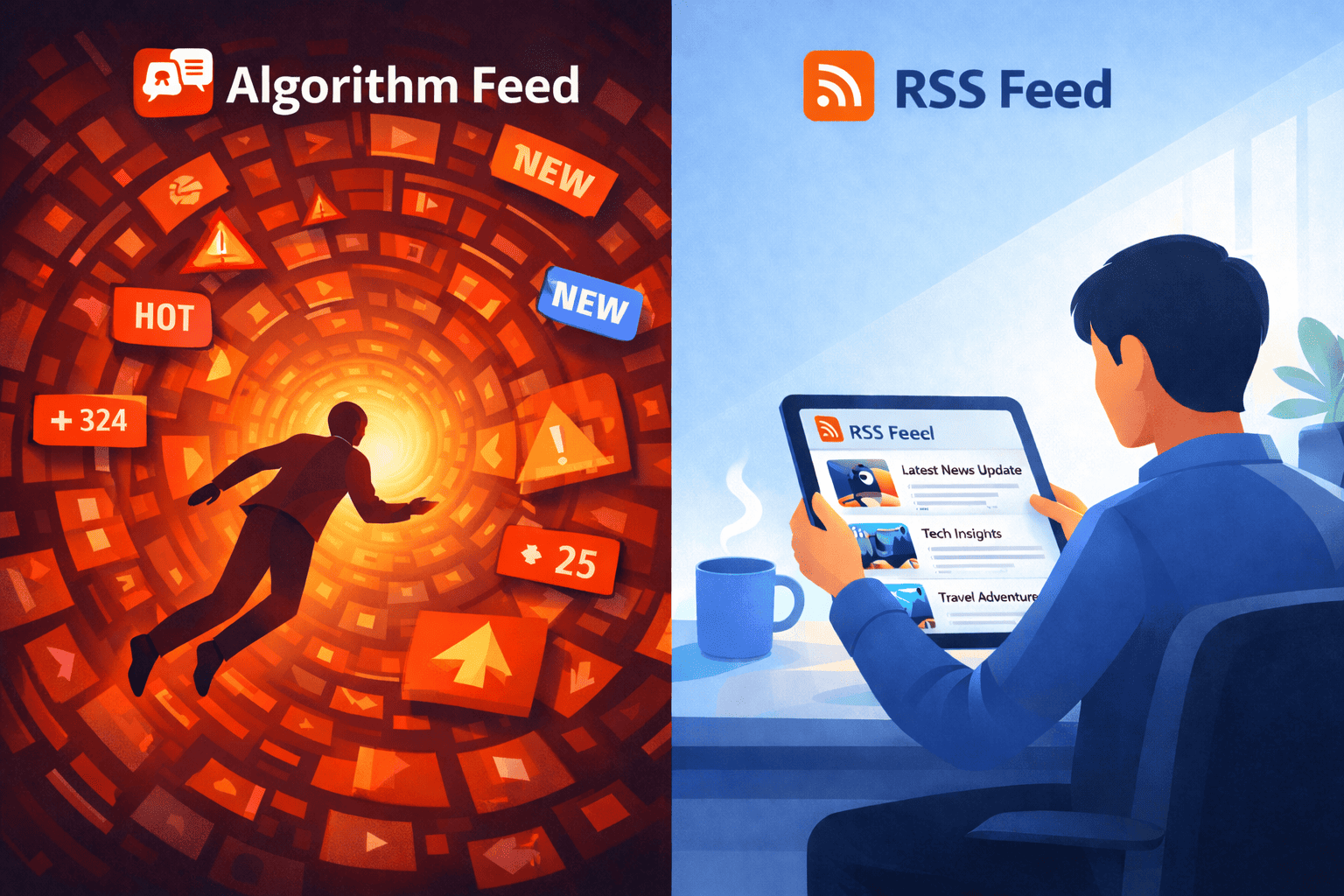 Reddit RSS feed generator illustration