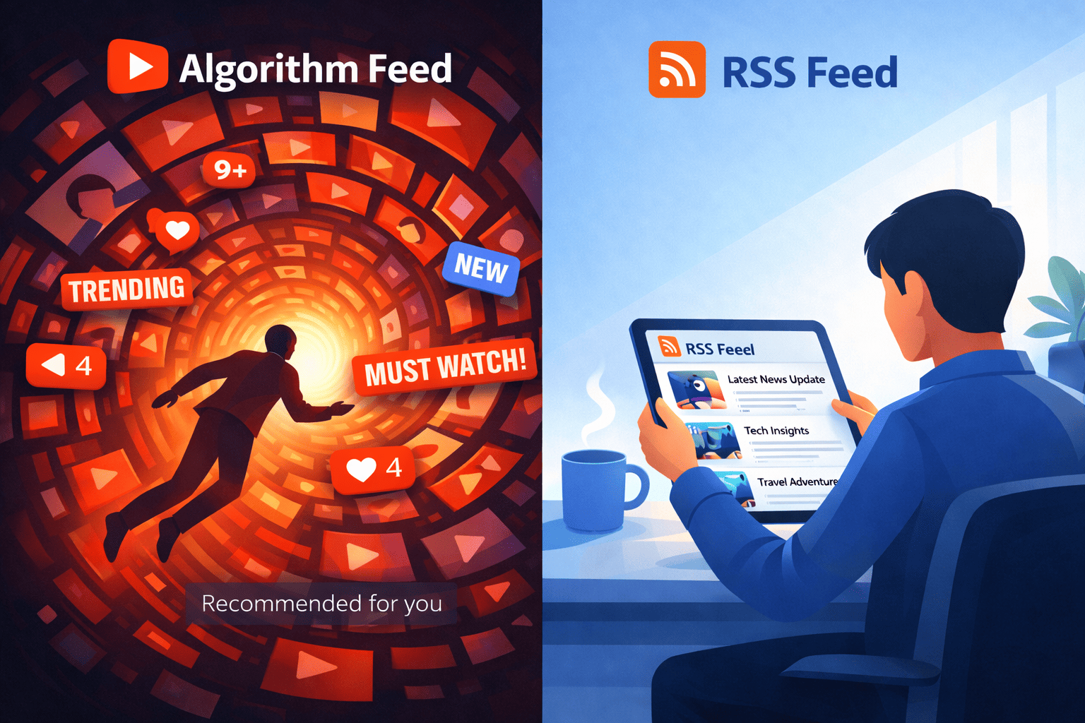 YouTube RSS feed generator illustration